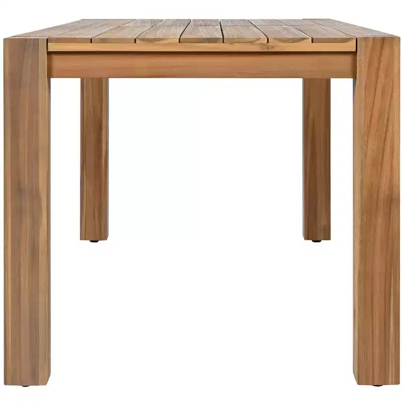 Whisen - Set da pranzo da esterno a 7 pezzi in legno di acacia - Posti a sedere per 6 persone con cuscini rimovibili, set di mobili da esterno con foro per ombrellone