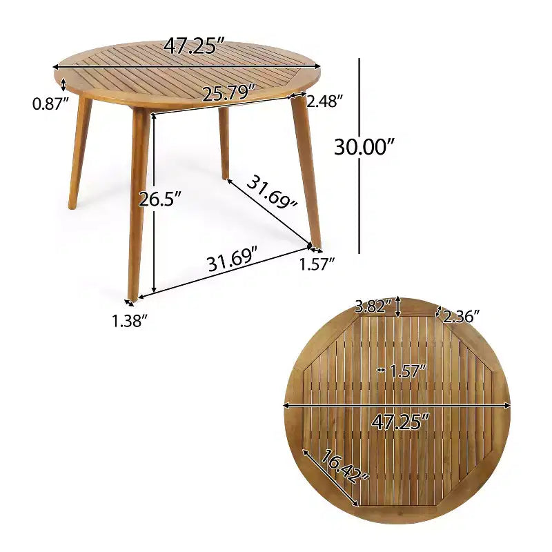 Christopher Knight Home Maura, set da pranzo da 5 pezzi in legno di acacia per esterni con cuscino resistente all'acqua