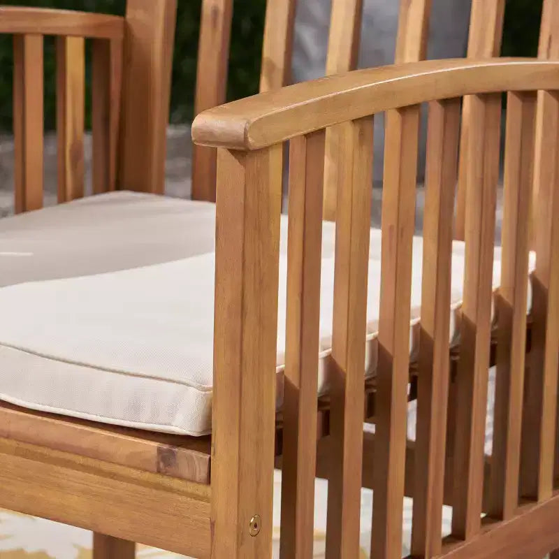 Christopher Knight Home Maura, set da pranzo da 5 pezzi in legno di acacia per esterni con cuscino resistente all'acqua