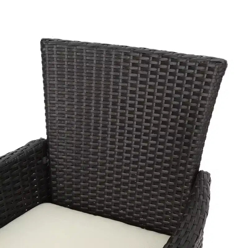 Christopher Knight Home Dane set da pranzo da 7 pezzi da esterno in vimini e legno di acacia con cuscini, Teak/Marrone Multicolore