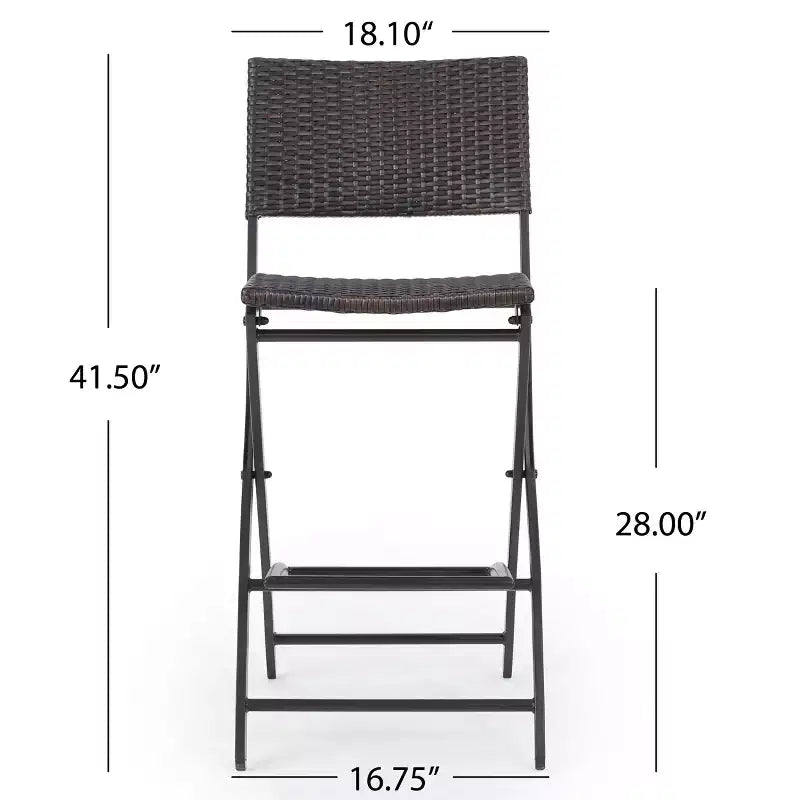 Christopher Knight Home Margarita Set da bar pieghevole da esterno a 5 pezzi in vimini, Multibrown