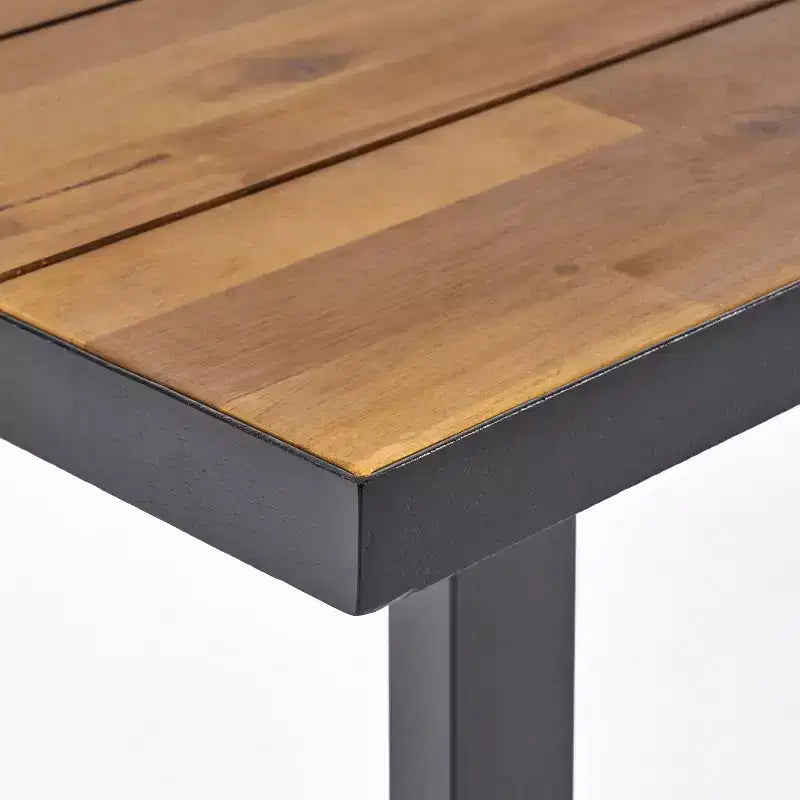 Christopher Knight Home Trinity Set da Pranzo da Esterno a 7 Pezzi in Resina Polipropilenica e Legno di Acacia con Tavolo da 70", Nero e Teak