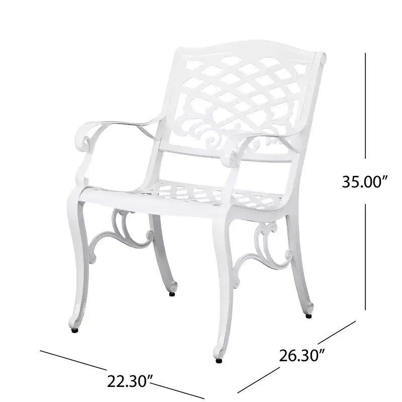 Set da pranzo da esterno a 5 pezzi Christopher Knight Home Sarasota in alluminio pressofuso con motivo floreale a spirale