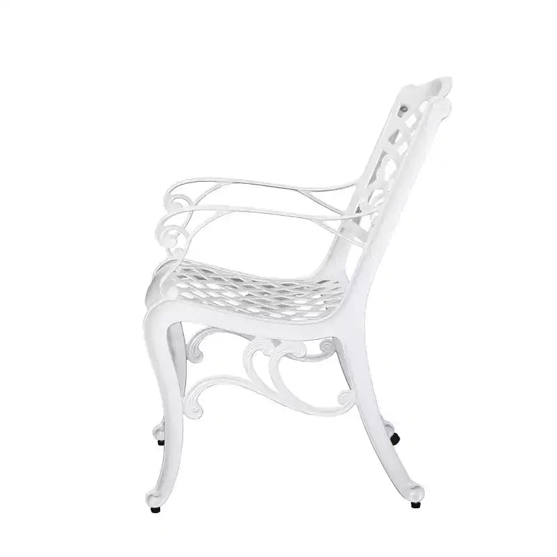 Set da pranzo da esterno a 5 pezzi Christopher Knight Home Sarasota in alluminio pressofuso con motivo floreale a spirale