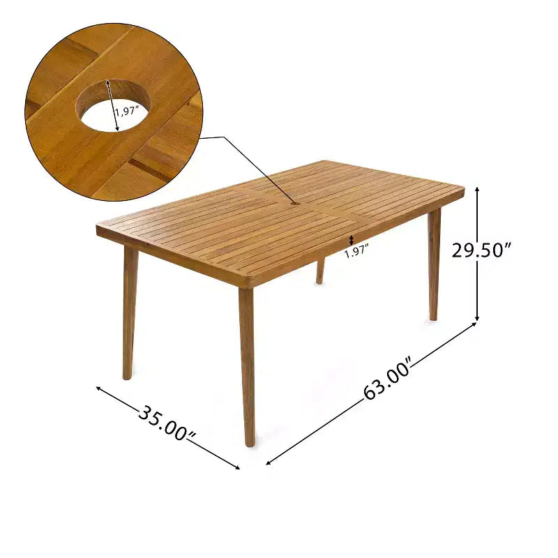 Christopher Knight Home Lillian Set da pranzo moderno da 7 pezzi in acacia e polipropilene per patio