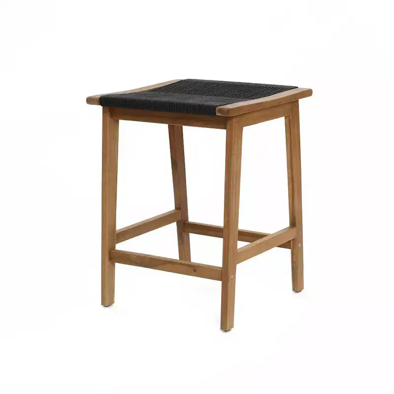 LuxenHome Set Tavolo Alto da Esterno in Legno di Acacia con 4 Sgabelli, per 4 Persone, Marrone