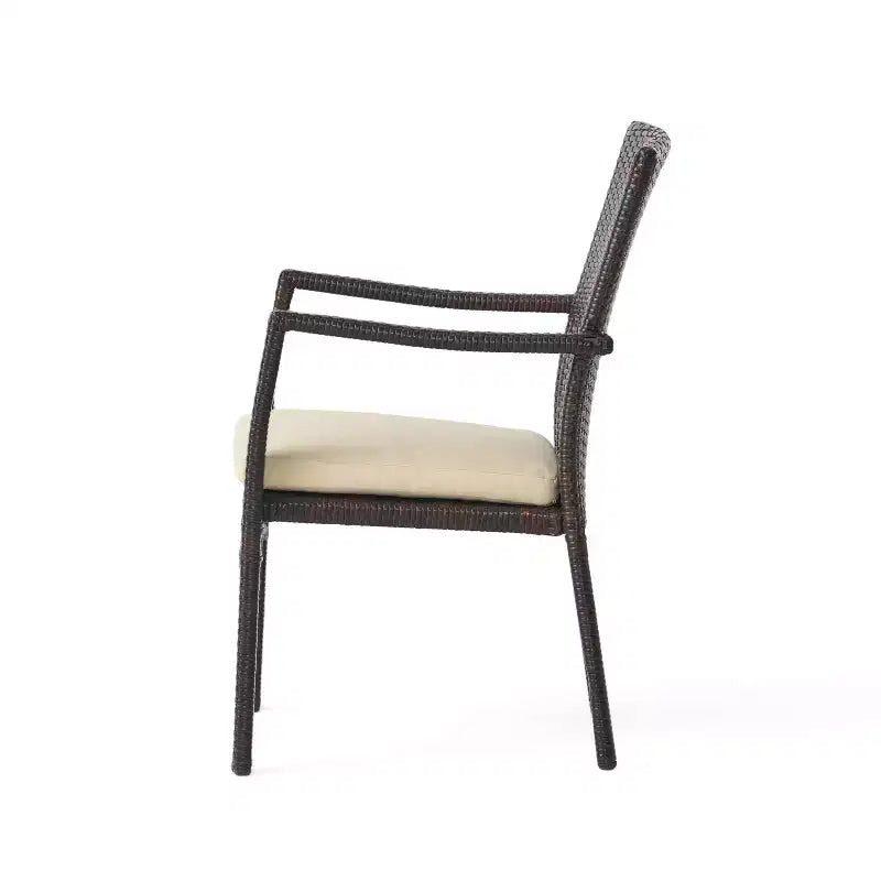 Christopher Knight Home Talbot Set da pranzo da 7 pezzi da esterno in legno di acacia e vimini con cuscino