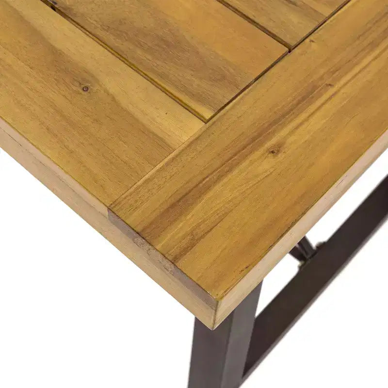 GDFStudio Latona Set da Pranzo da Esterno a 6 Pezzi in Legno di Acacia e Vimini con Panca, Teak/Crema