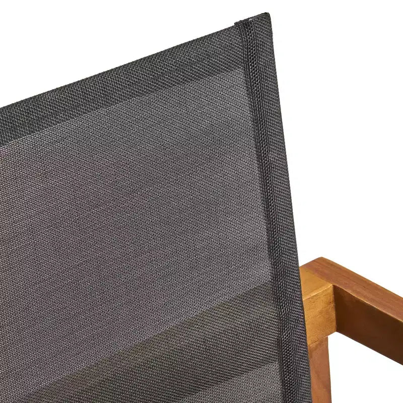 Christopher Knight Home Lemyra Set da pranzo da 7 pezzi in mesh e legno di acacia per esterni, teak/nero