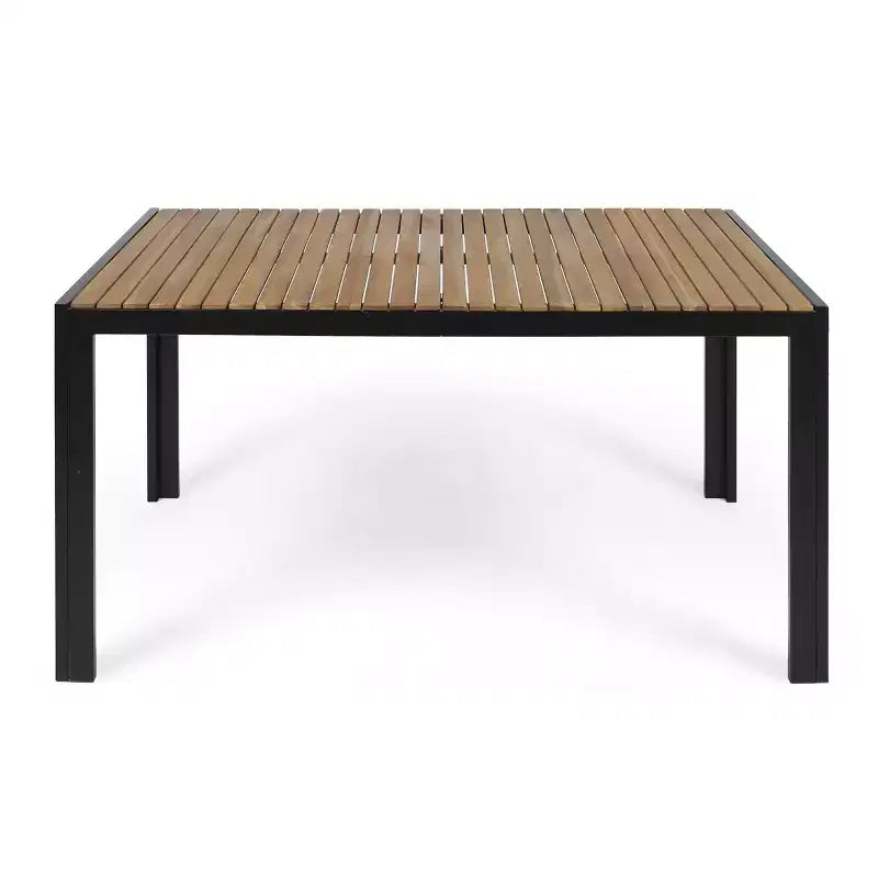 Christopher Knight Home Lemyra Set da pranzo da 7 pezzi in mesh e legno di acacia per esterni, teak/nero