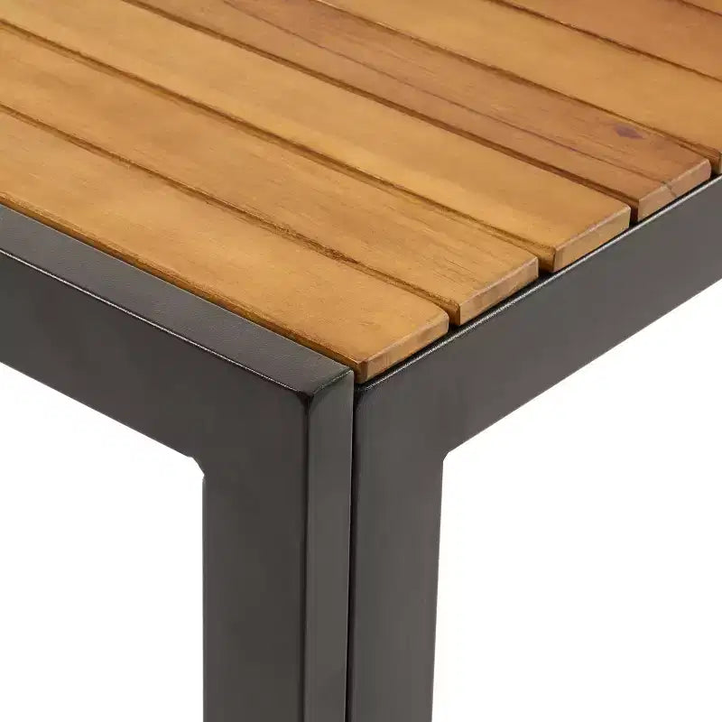 Christopher Knight Home Lemyra Set da pranzo da 7 pezzi in mesh e legno di acacia per esterni, teak/nero