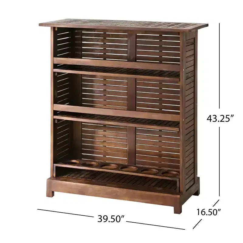 Christopher Knight Home Riviera Set Bar da Esterno a 3 Pezzi in Legno di Acacia, Mogano Scuro