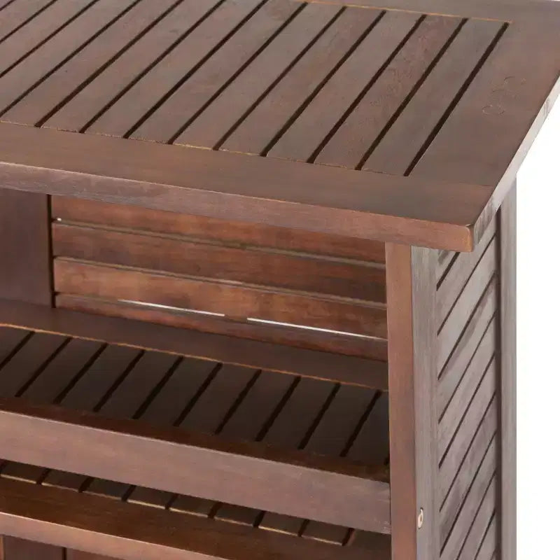 Christopher Knight Home Riviera Set Bar da Esterno a 3 Pezzi in Legno di Acacia, Mogano Scuro
