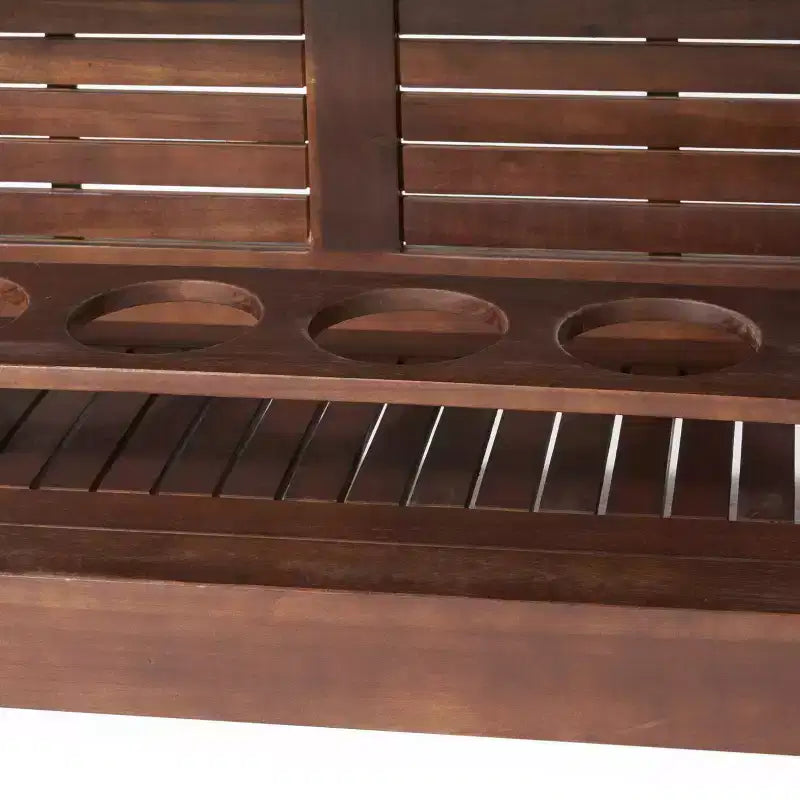 Christopher Knight Home Riviera Set Bar da Esterno a 3 Pezzi in Legno di Acacia, Mogano Scuro