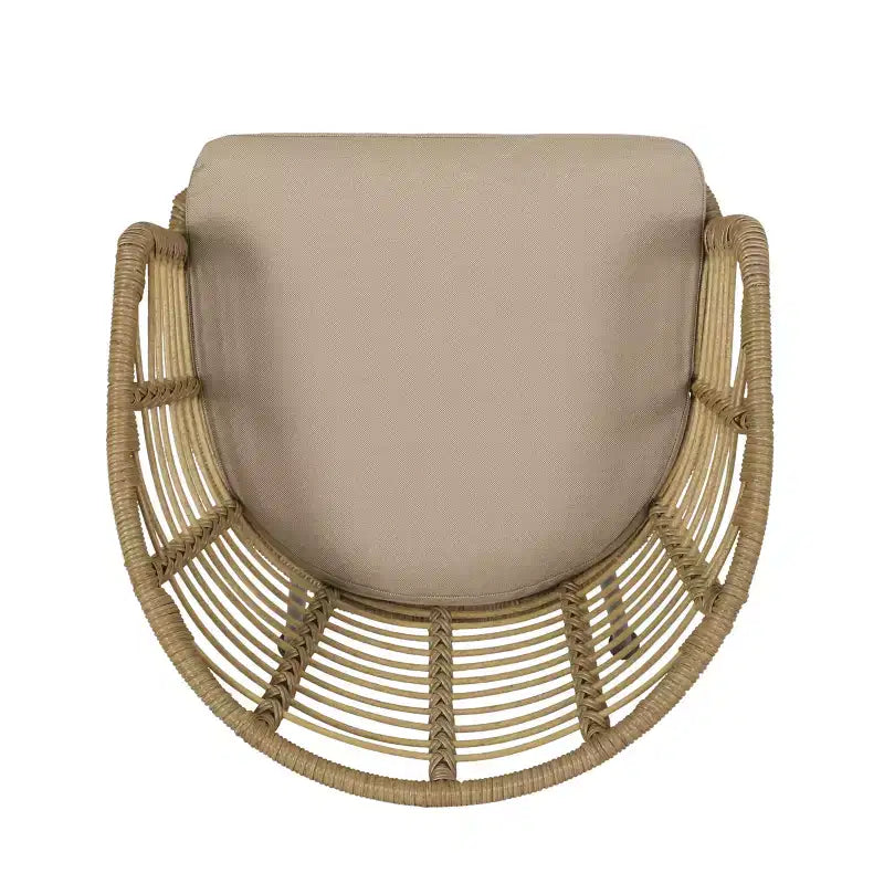 Christopher Knight Home Rogge Set da Pranzo Espandibile da Esterno a 7 Pezzi in Vimini e Alluminio con Cuscini, Marrone Chiaro/Nero Opaco