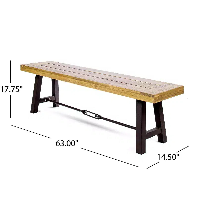 Christopher Knight Home Betsys, set da pranzo da esterno in legno di acacia e vimini, 6 pezzi con panca, teak/marrone mélange