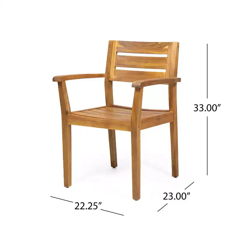 Set da pranzo da esterni GDFStudio Brigitte a 5 pezzi in legno di acacia rustico