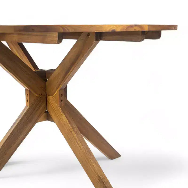 Set da pranzo da esterni GDFStudio Brigitte a 5 pezzi in legno di acacia rustico