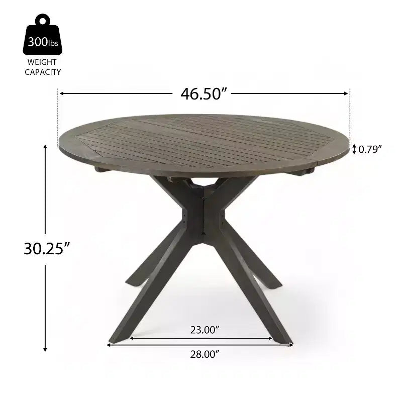 Set da pranzo da esterni GDFStudio Brigitte a 5 pezzi in legno di acacia rustico