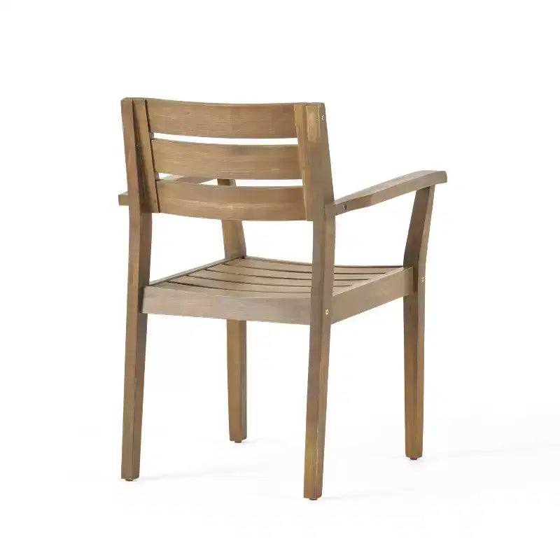 Set da pranzo da esterni GDFStudio Brigitte a 5 pezzi in legno di acacia rustico