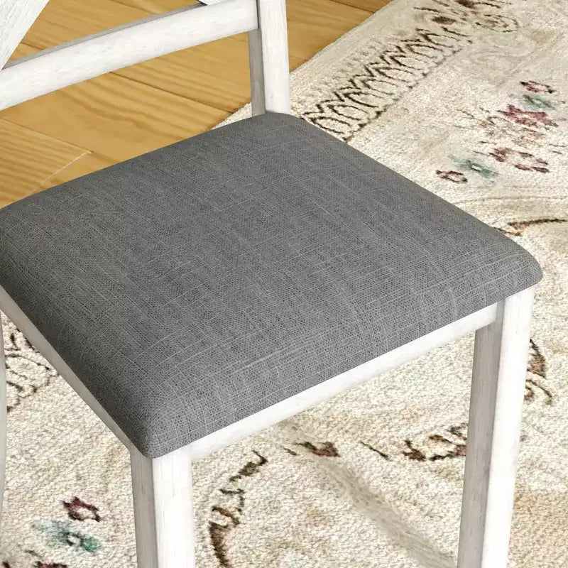 Set da pranzo allungabile rustico VECELO a 6 pezzi, tavolo in legno di caucciù con 4 sedie da pranzo imbottite senza braccioli e panca per cucina, grigio