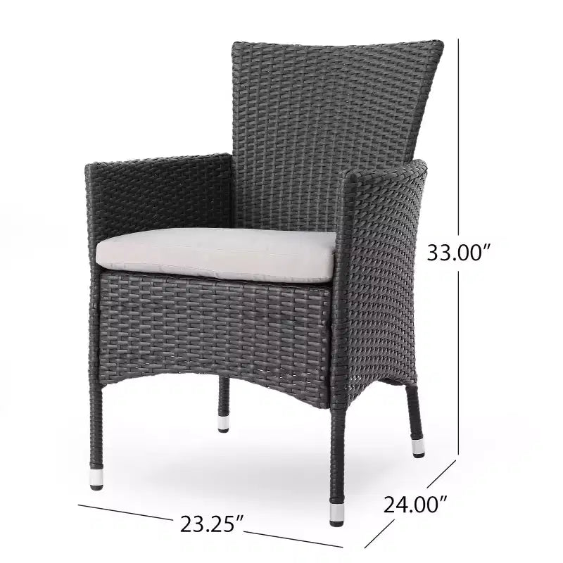 Set da pranzo a 7 pezzi Christopher Knight Home per esterno in legno di acacia e vimini con cuscini