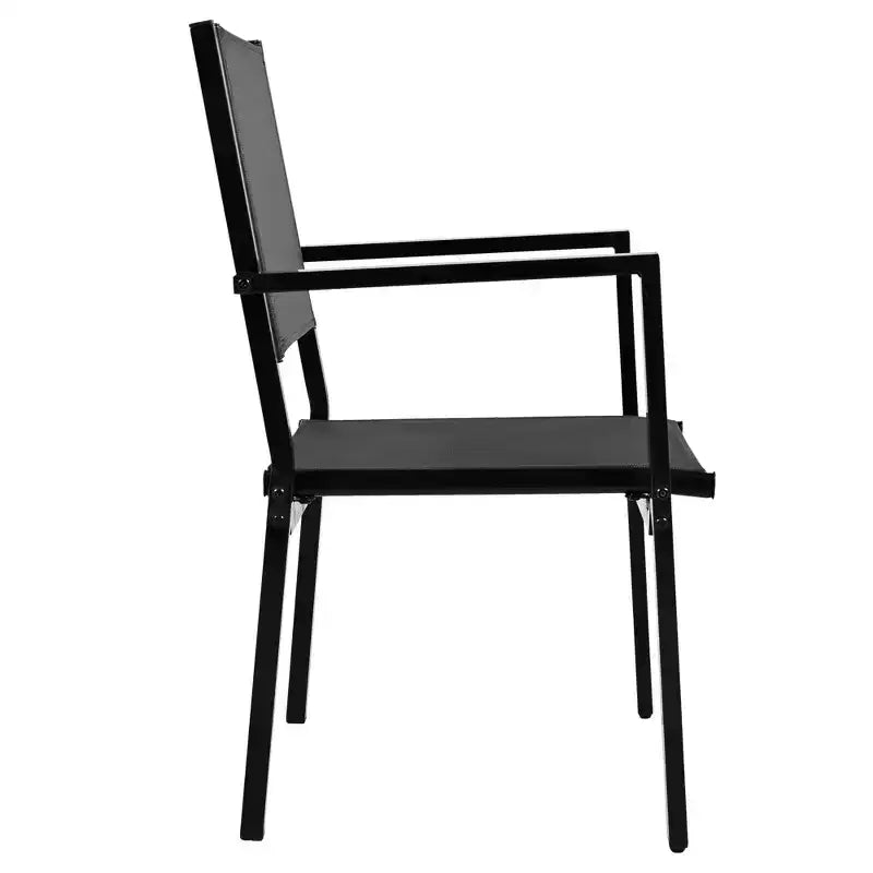 Whisen Set da Pranzo da Esterno in Acciaio a 7 Pezzi Resistente alle Intemperie, Set da Pranzo per Patio per Balcone, Giardino