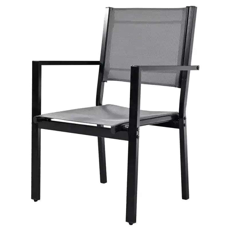 Whisen Set da Pranzo da Esterno in Acciaio a 7 Pezzi Resistente alle Intemperie, Set da Pranzo per Patio per Balcone, Giardino