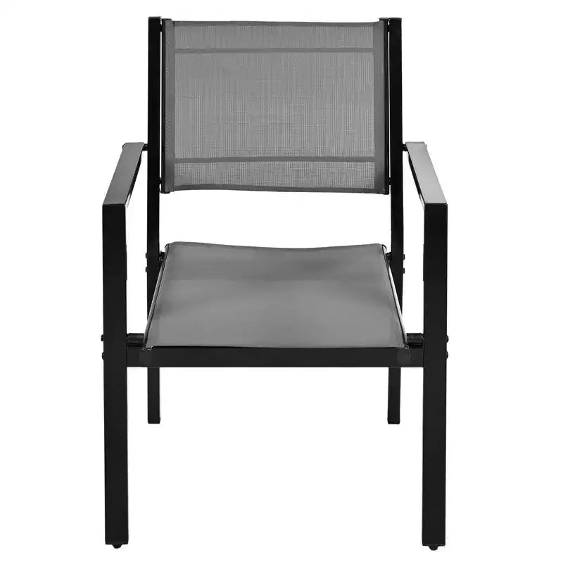 Whisen Set da Pranzo da Esterno in Acciaio a 7 Pezzi Resistente alle Intemperie, Set da Pranzo per Patio per Balcone, Giardino