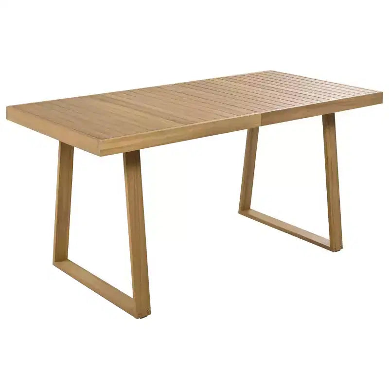Set da pranzo con tavolo e sedie Whisen in legno di acacia per esterni, multi-persona, con cuscini spessi, adatto per balcone, cortile e giardino