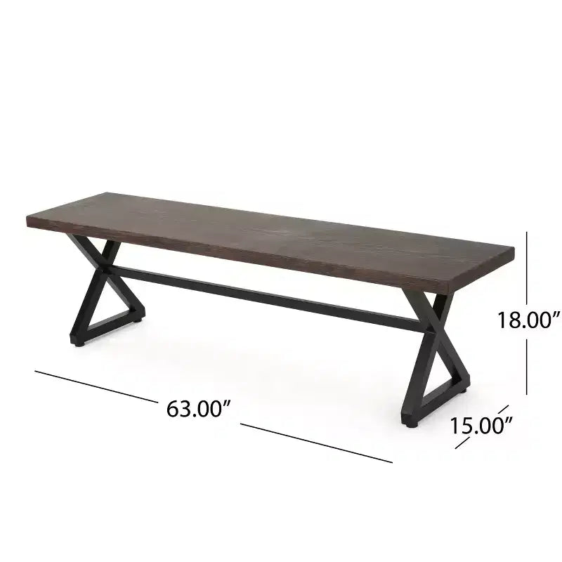 Christopher Knight Home Aisha Set da pranzo da esterno a 6 pezzi in vimini e alluminio con panca, Multimarrone/Marrone
