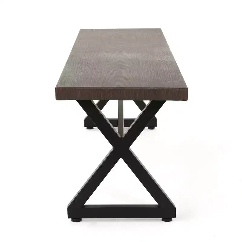 Christopher Knight Home Aisha Set da pranzo da esterno a 6 pezzi in vimini e alluminio con panca, Multimarrone/Marrone