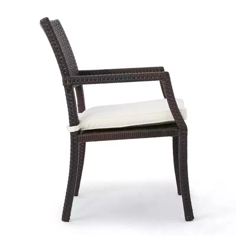 Christopher Knight Home Aisha Set da pranzo da esterno a 6 pezzi in vimini e alluminio con panca, Multimarrone/Marrone