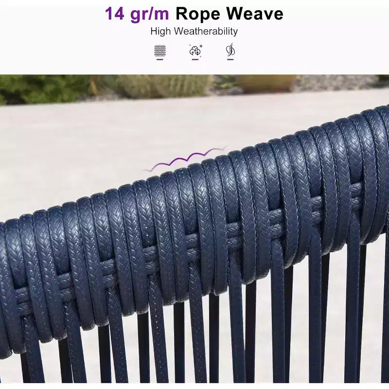 Set da pranzo da patio PURPLE LEAF in vimini resistente alle intemperie, set tavolo e sedie da esterno in alluminio per l'arredamento del giardino, set di mobili moderni per la cucina