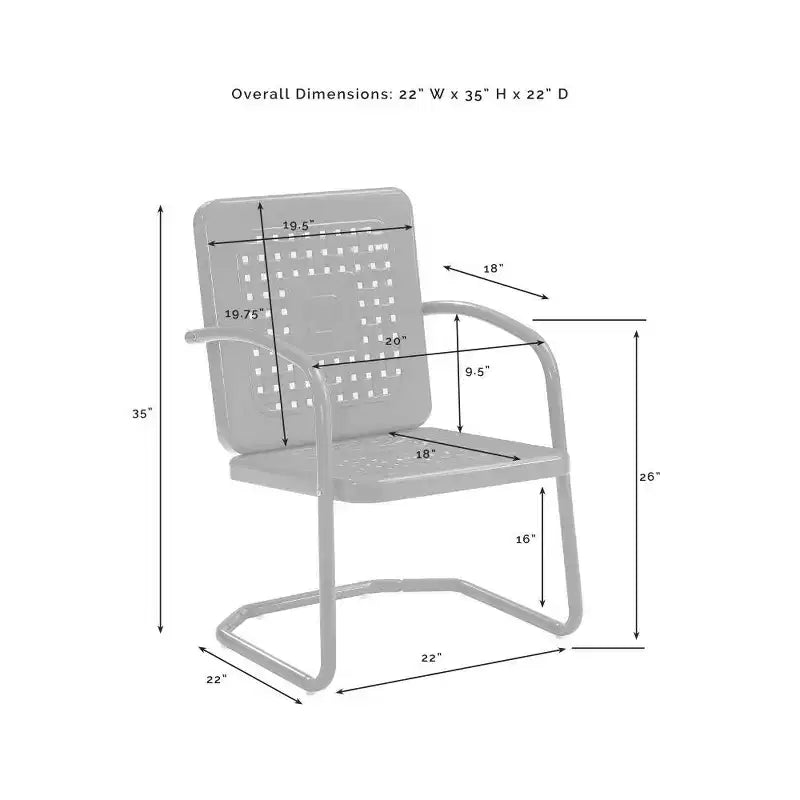 HomeStock Bates Set da Pranzo da Esterno in Metallo da 5 Pezzi con Tavolo da Pranzo e 4 Poltrone