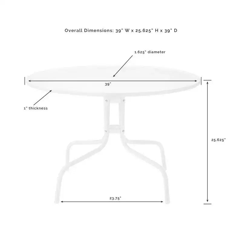 HomeStock Bates Set da Pranzo da Esterno in Metallo da 5 Pezzi con Tavolo da Pranzo e 4 Poltrone
