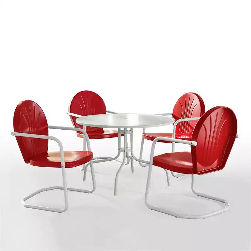 HomeStock Griffith, set da pranzo da esterni in metallo, 5 pezzi - tavolo e 4 sedie