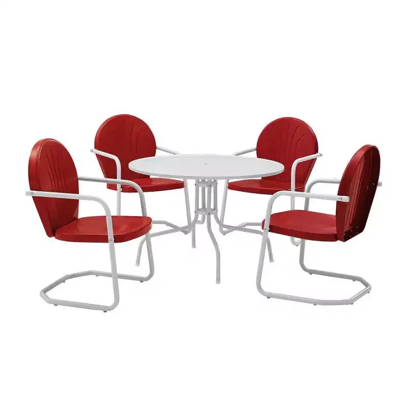 HomeStock Griffith, set da pranzo da esterni in metallo, 5 pezzi - tavolo e 4 sedie