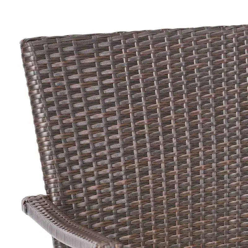 Christopher Knight Home Davenport Set da Pranzo Espandibile da Esterno a 9 Pezzi in Legno di Acacia e Vimini con Cuscini