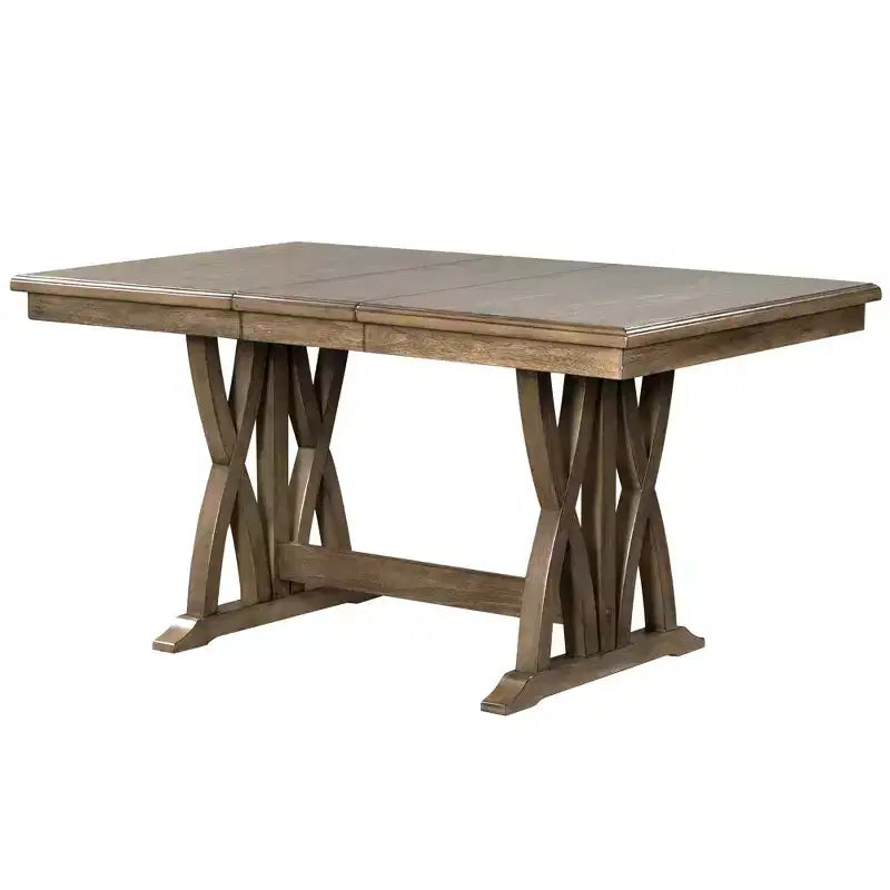 Set da tavolo da pranzo Whisen da 7 pezzi con sedie imbottite e allunga da 12 pollici