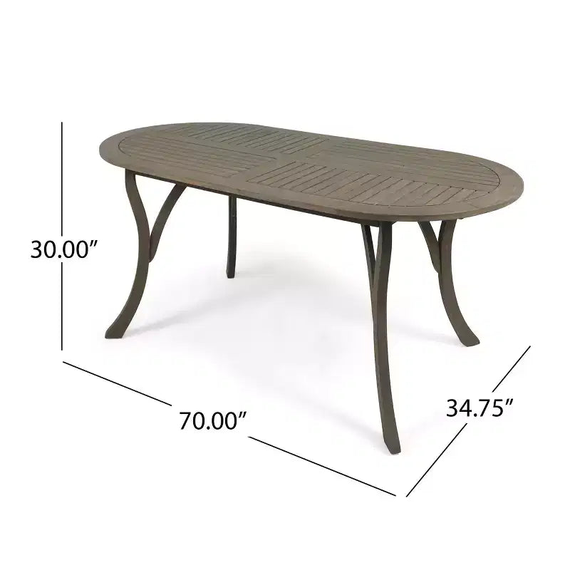 Christopher Knight Home Arletta Set da Pranzo da 7 Pezzi per Esterni in Rete e Legno di Acacia