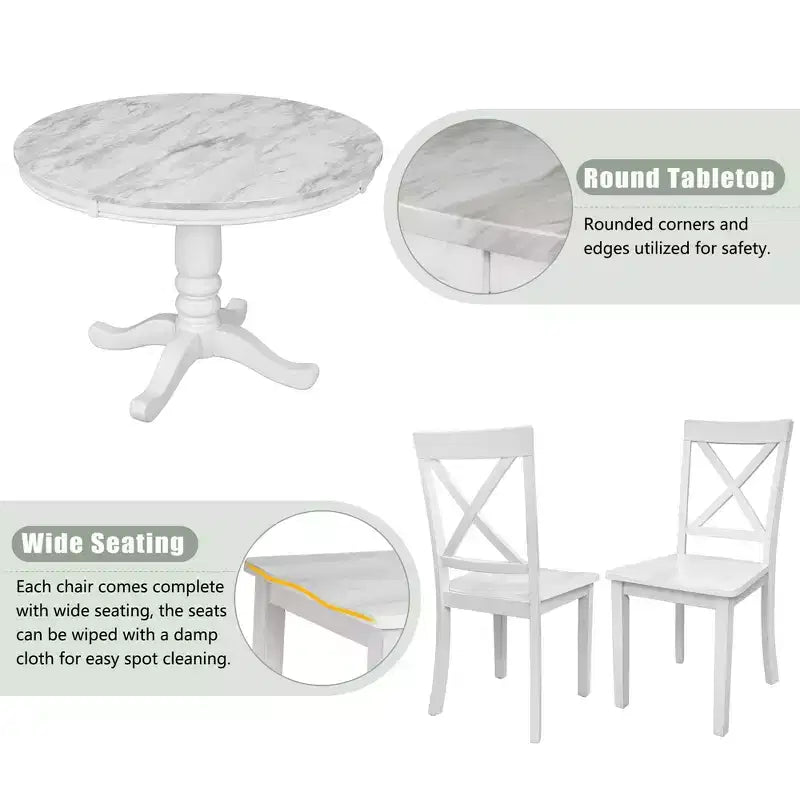 Set da pranzo Whisen 5 pezzi con 4 sedie