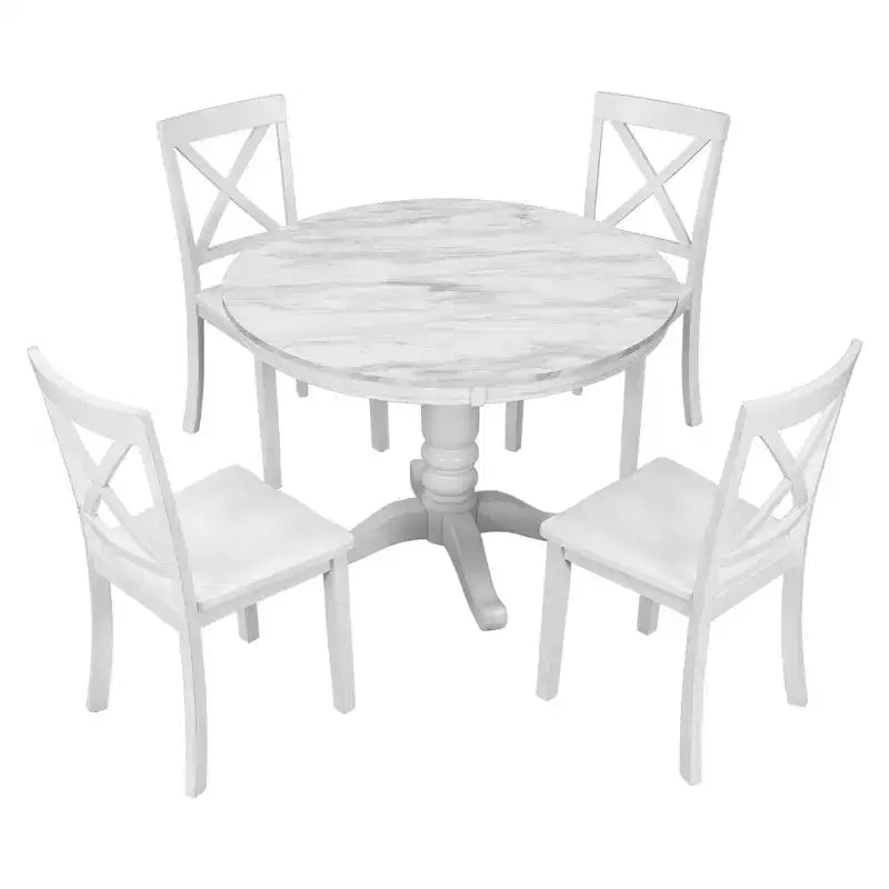 Set da pranzo Whisen 5 pezzi con 4 sedie