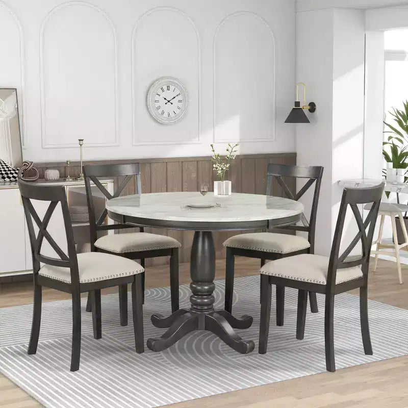 Whisen 5-Piece Dining Set with 4 Chairs