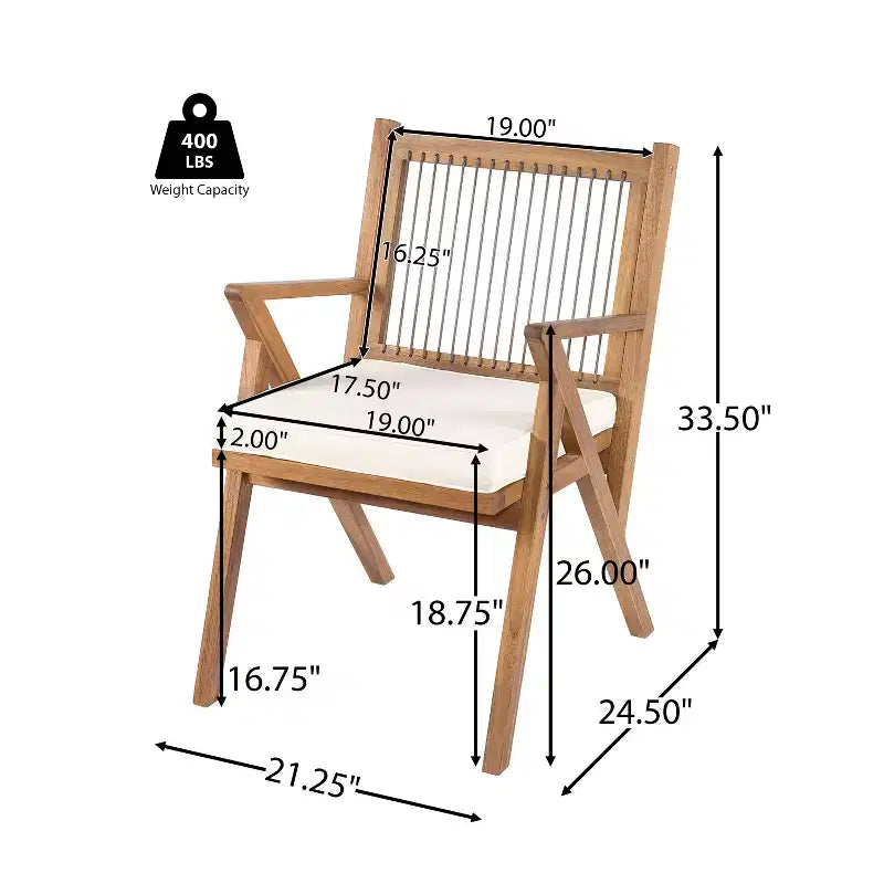Christopher Knight Home Reynard set da pranzo da esterno espandibile 7 pezzi con tavolo in legno di acacia e sedie con schienale in corda
