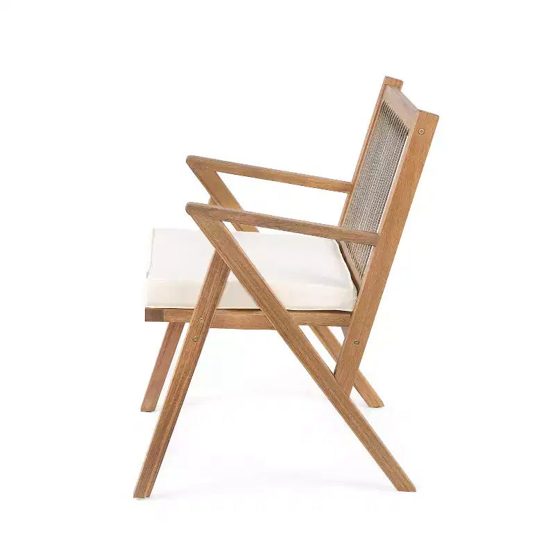 Christopher Knight Home Reynard set da pranzo da esterno espandibile 7 pezzi con tavolo in legno di acacia e sedie con schienale in corda