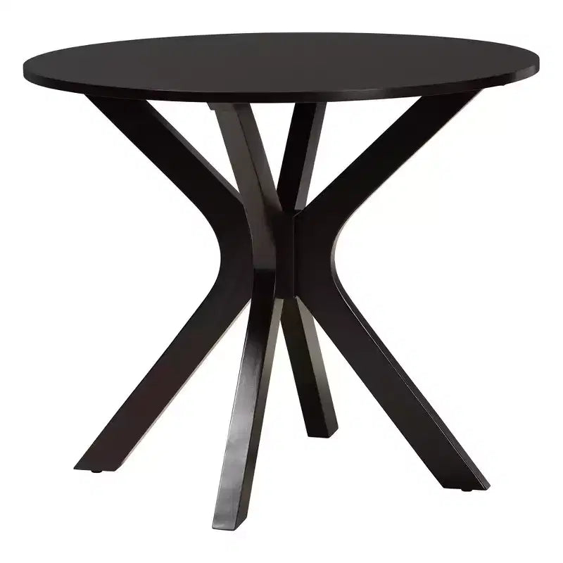 Set da pranzo Baxton Studio Norah 5 pezzi moderno in tessuto grigio e legno con finitura marrone scuro