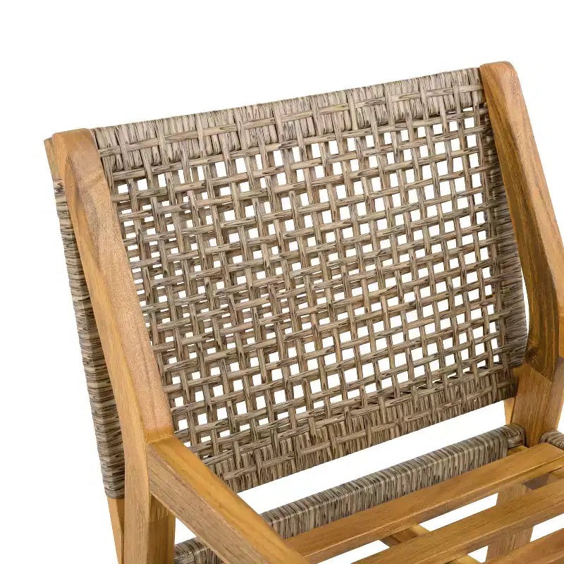 Set da pranzo da esterno Neva Christopher Knight Home da 5 pezzi in legno di acacia e vimini con cuscini resistenti all'acqua