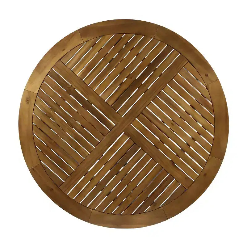 Set da pranzo da esterno Neva Christopher Knight Home da 5 pezzi in legno di acacia e vimini con cuscini resistenti all'acqua