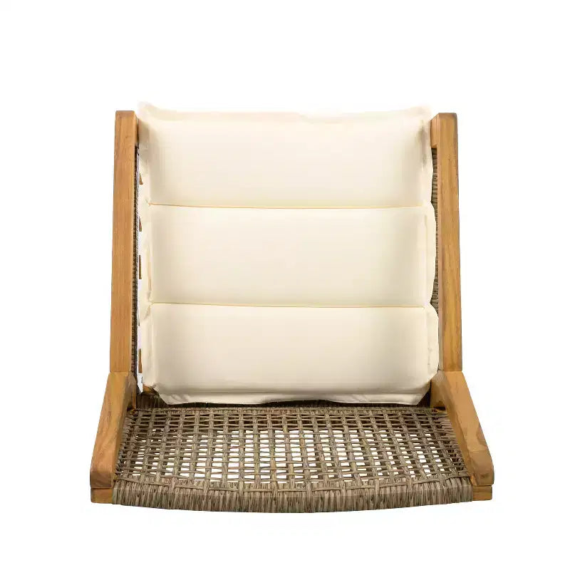 Set da pranzo da esterno Neva Christopher Knight Home da 5 pezzi in legno di acacia e vimini con cuscini resistenti all'acqua